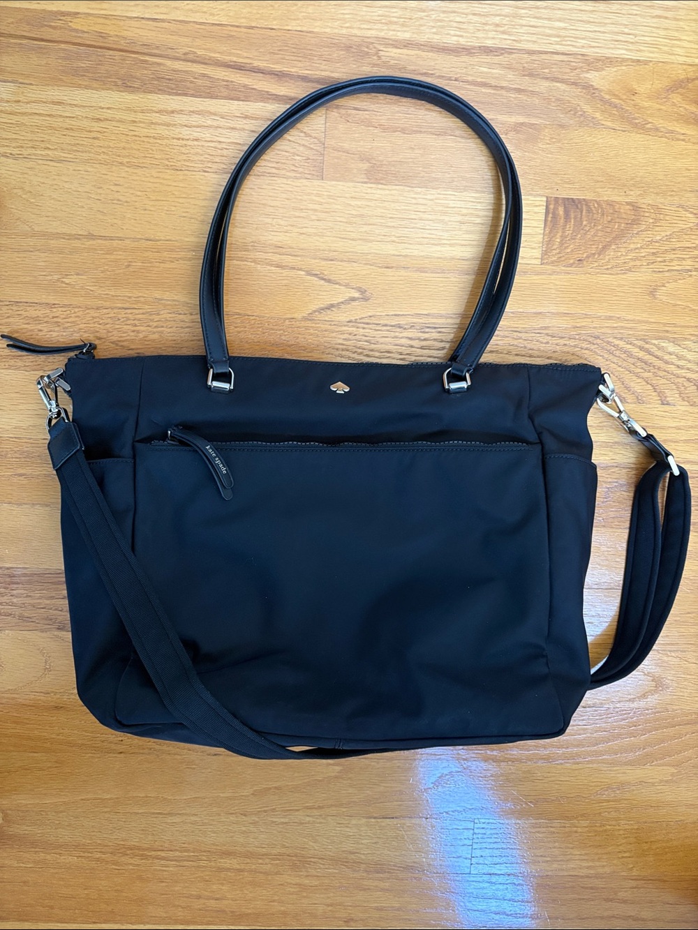 kate spade Black Nylon Tote with Top Handles and Crossbody Strap